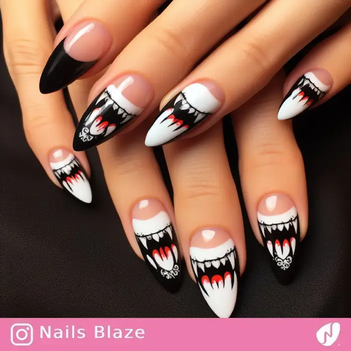 Vampire Fangs Nails | Halloween - NB778